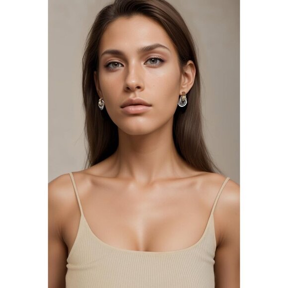 🆕 Women Gold Starfish Knot Earrings 14k Trendy Minimalist Dainty Summer Jewelry - Picture 5 of 6